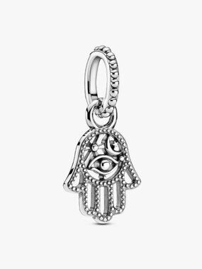 PANDORA Protective Hamsa Hand Dangle Charm Authentic Silver Energy Protection